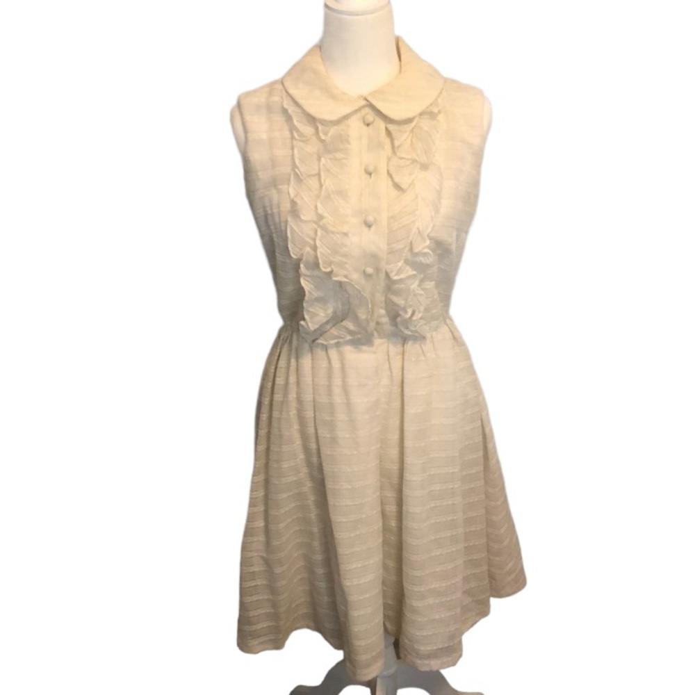 Burt Stanley Cream 1962 Vintage Housewife Dress Size 13-14